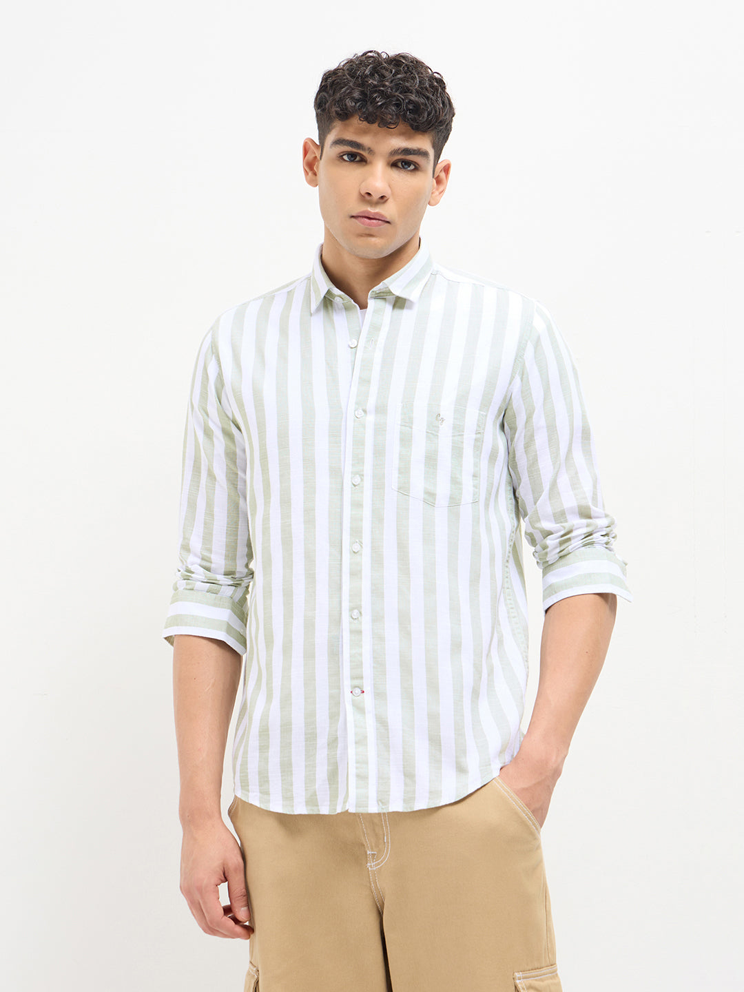 Grey Stripes Casual Shirt