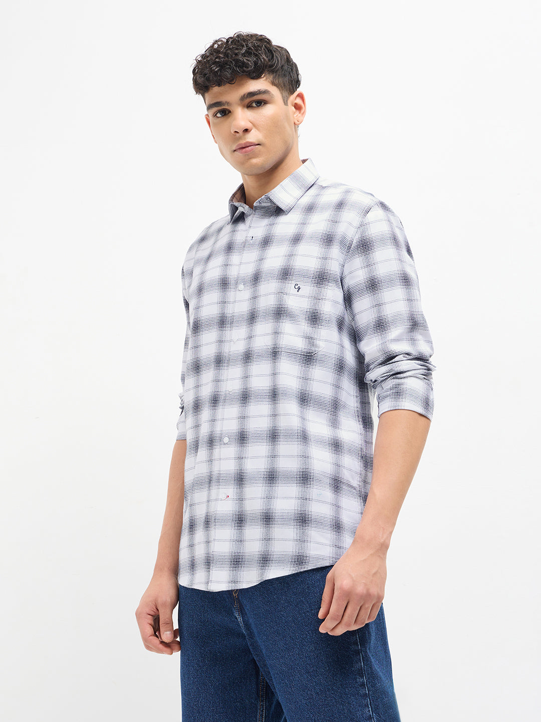 Black Checked Casual Shirt