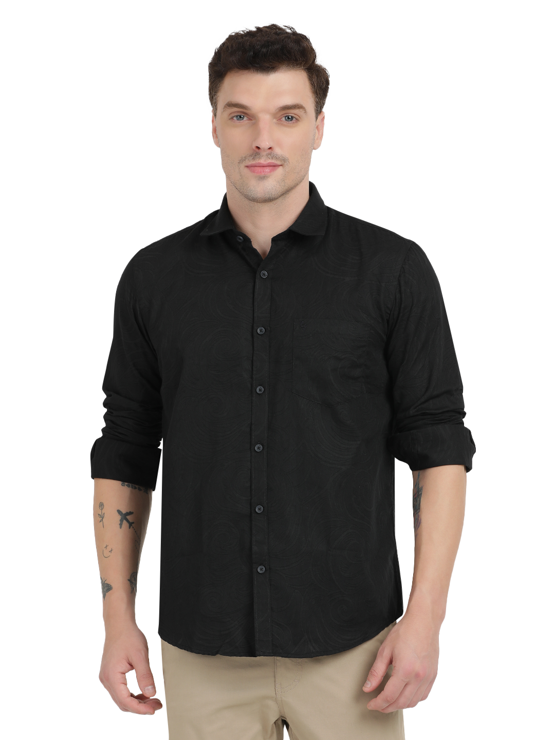 Black Printed Casual Shirt