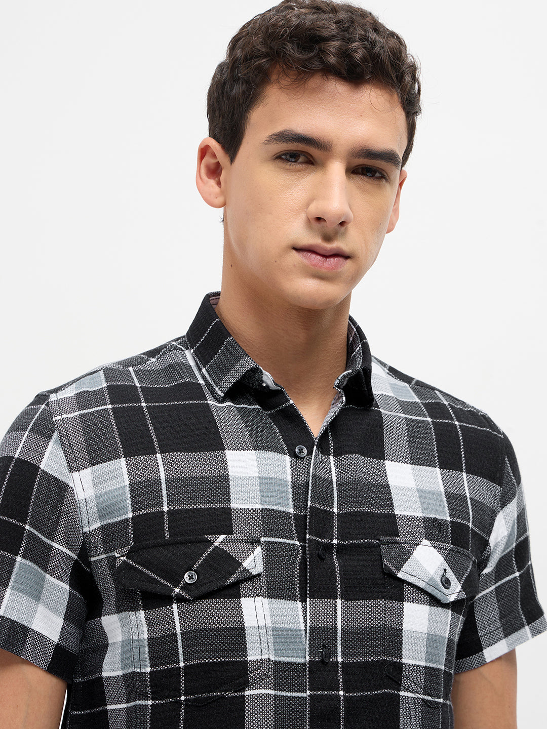 Black Checked Casual Shirt