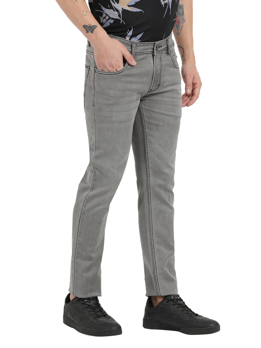 Grey Skiiny Fit Jeans