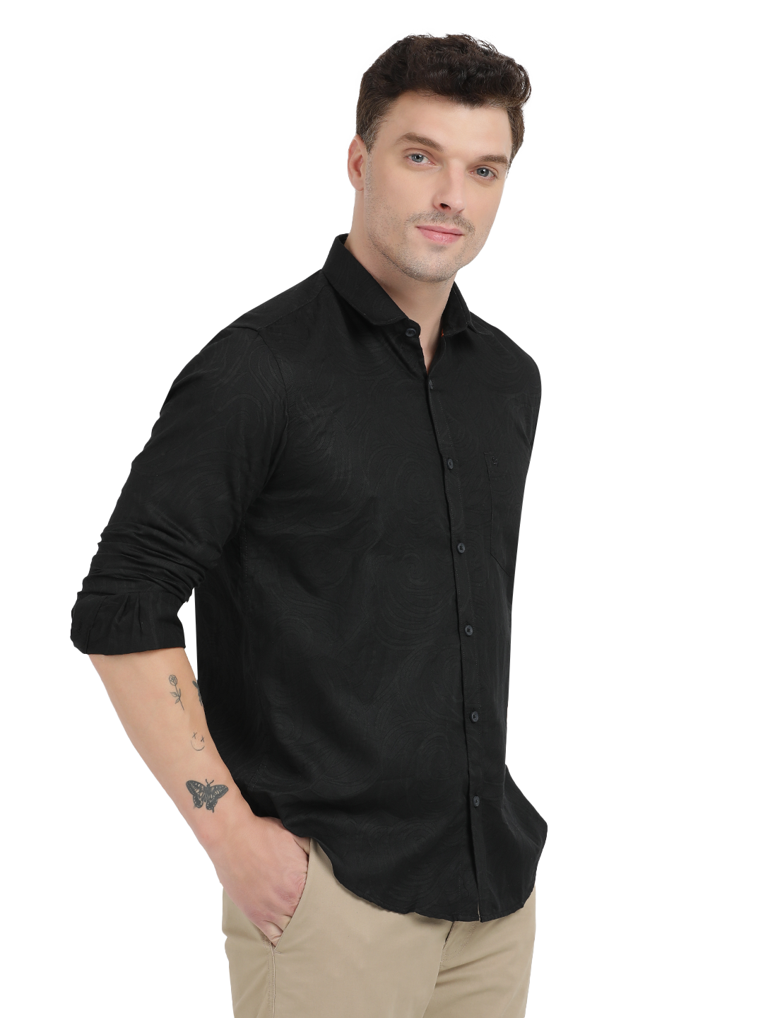 Black Printed Casual Shirt