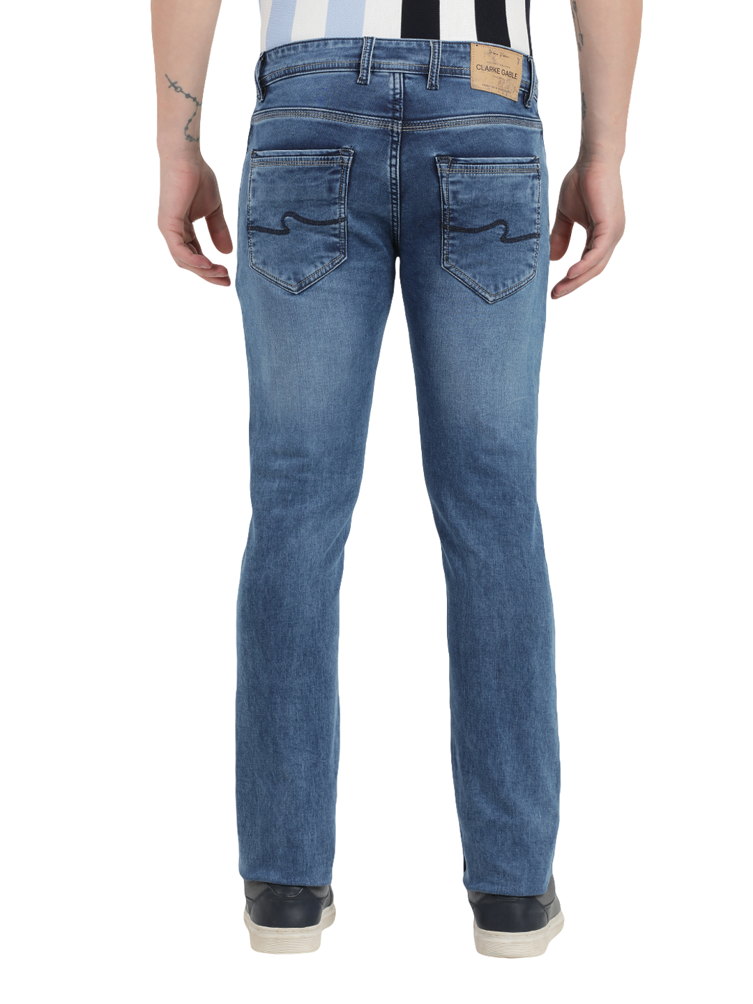 Steel Blue Faded Skinny Fit Jeans