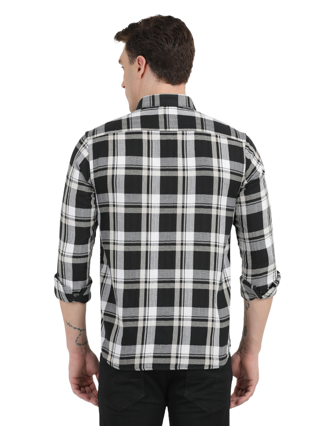 Black and White Checkered Casual Shirt