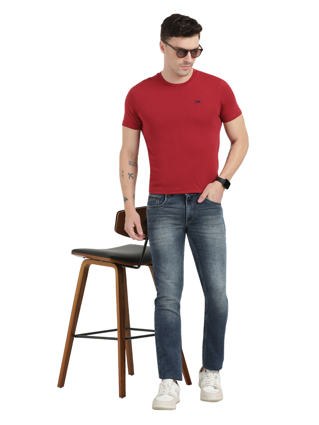Medium Blue Faded Skinny Fit Jeans