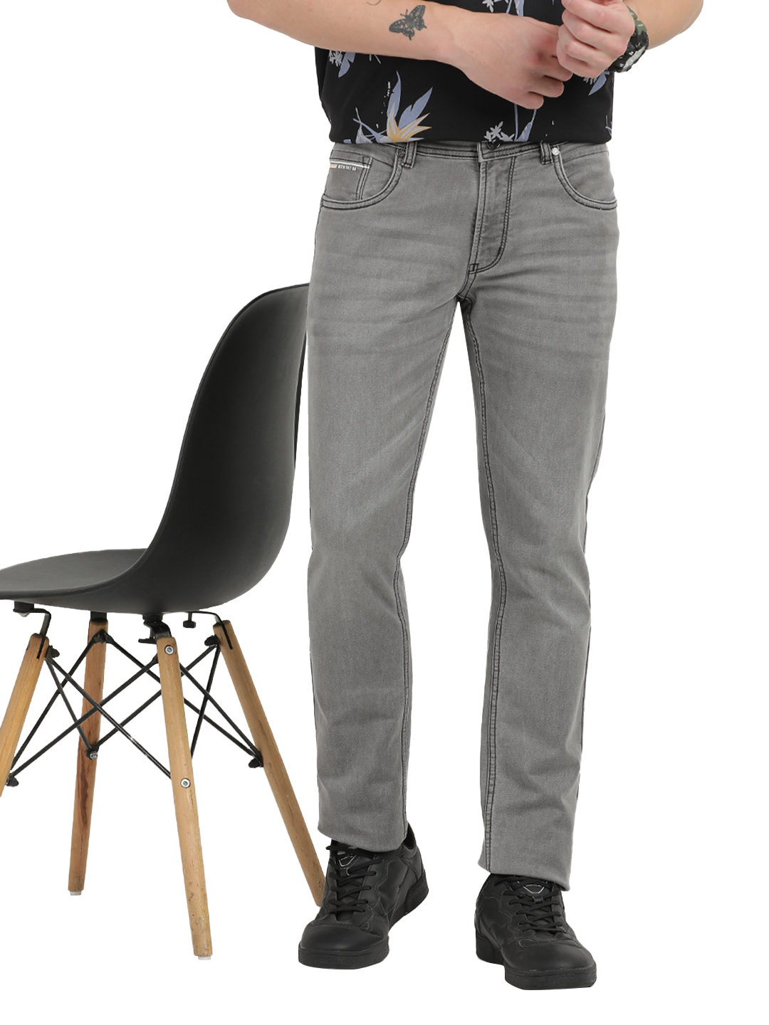 Grey Skiiny Fit Jeans