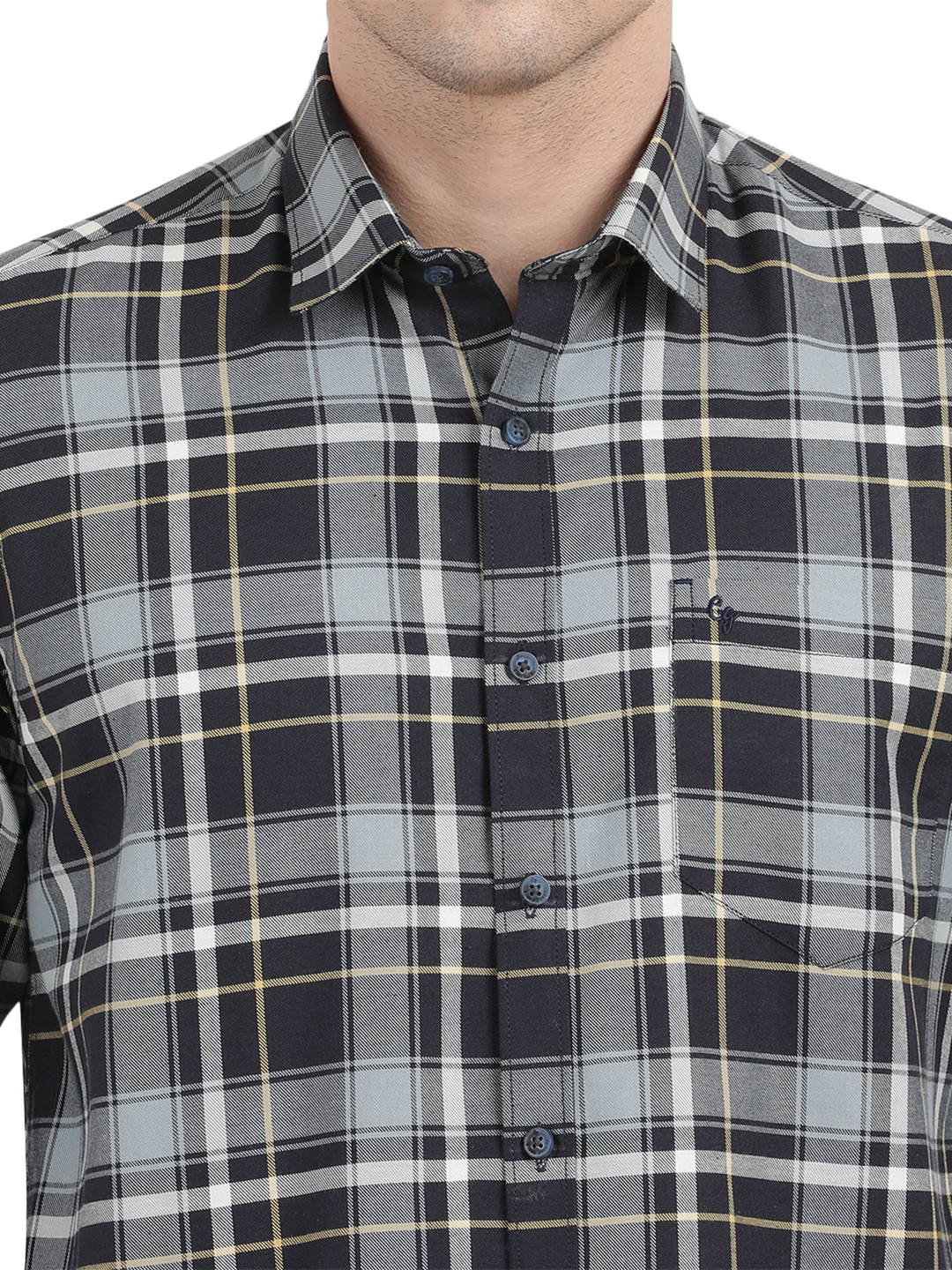 Black with White Checked Casual Shirt