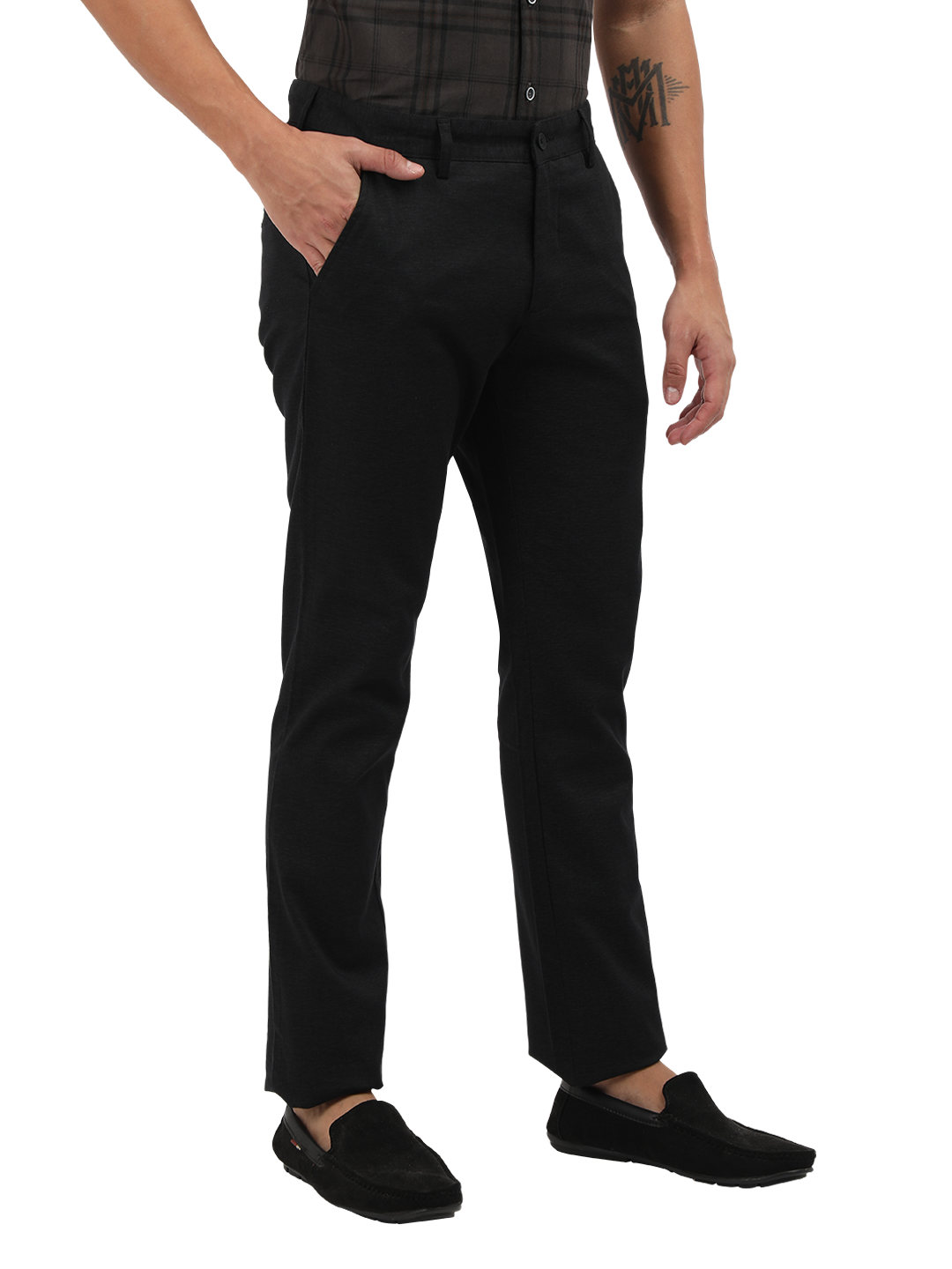 Black Custom Fit Trousers