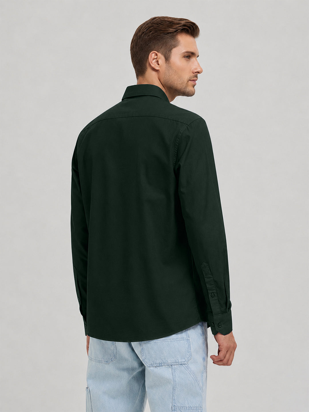 Mint Emerald Plain Casual Shirt