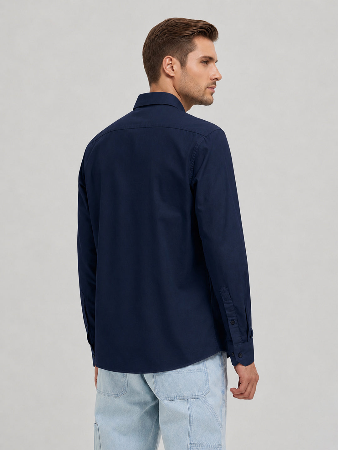 Midnight Blue Plain Casual Shirt
