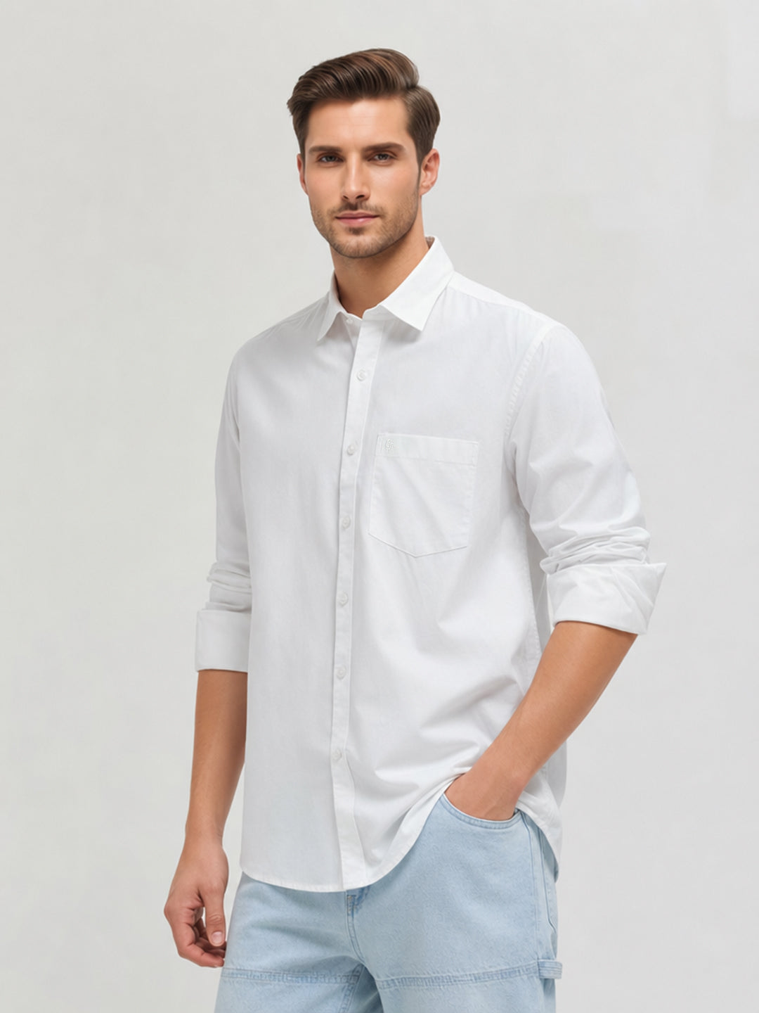 White Plain Casual Shirt