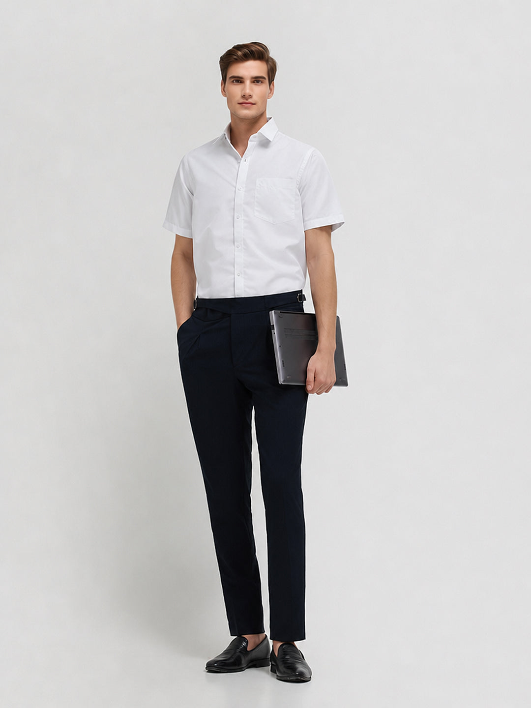 Ivory White Textured Formal Shirt
