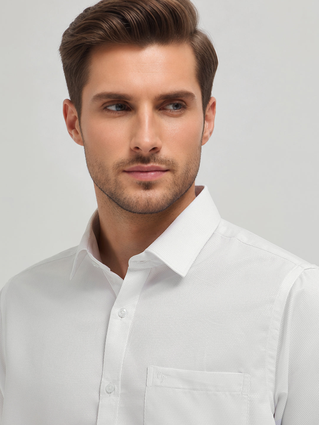 Frost White Micro Textured Formal Shirt