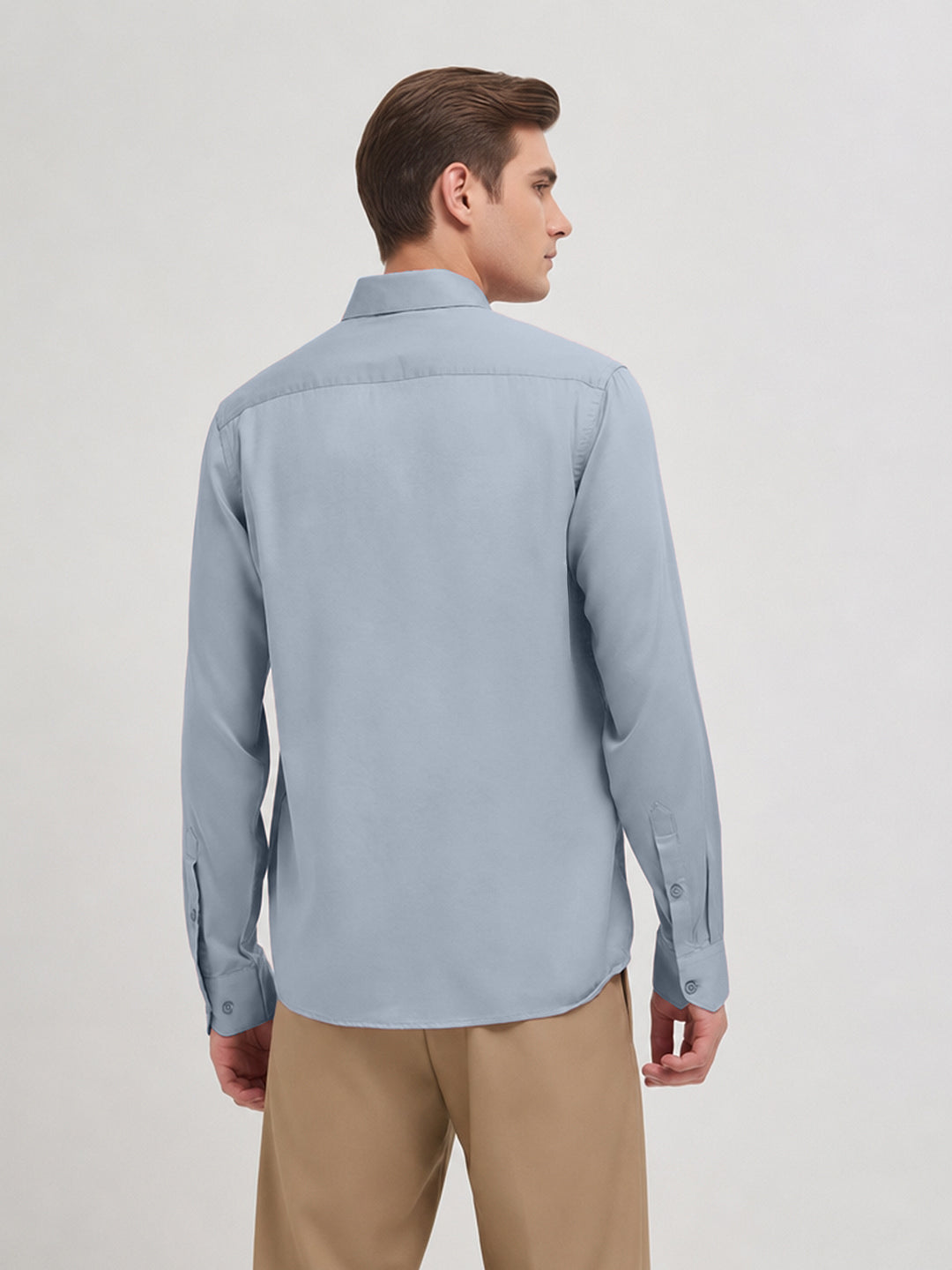 Hazy Blue Plain Casual Shirt