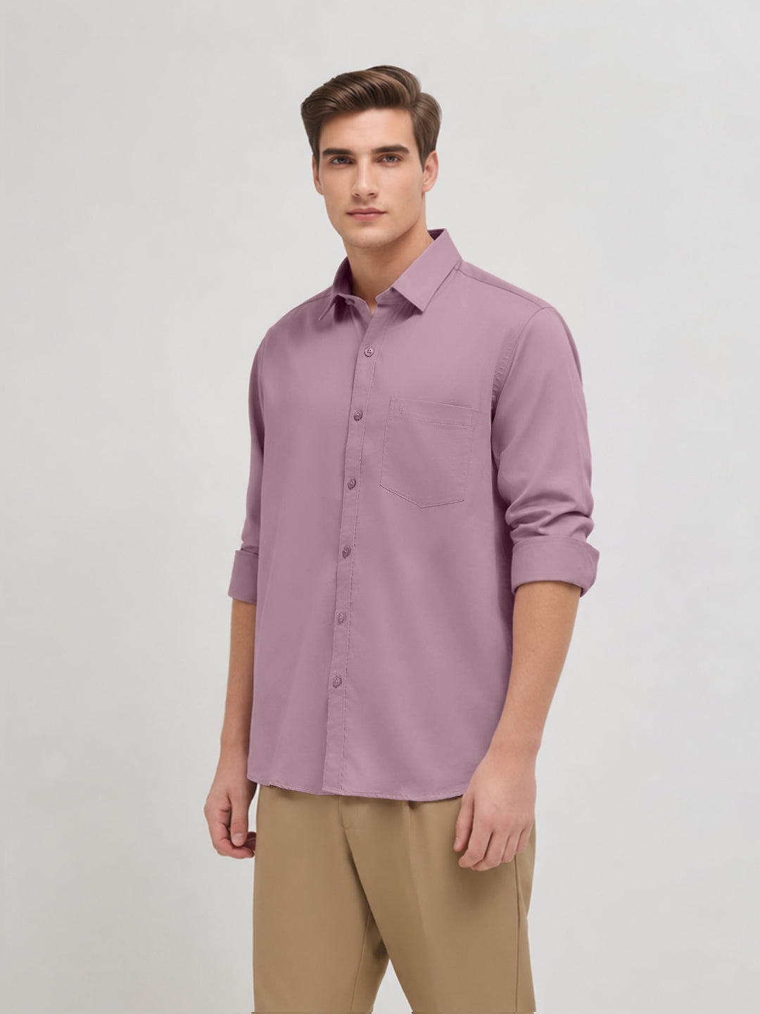 Purple Frost Plain Casual Shirt
