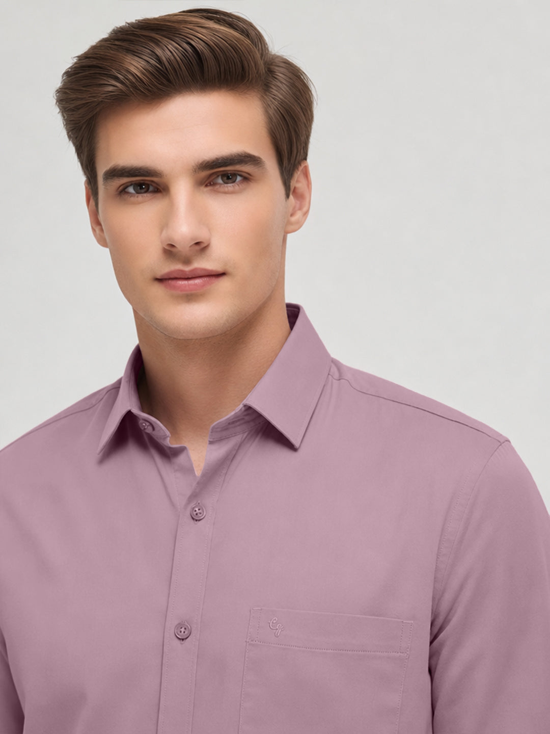 Purple Frost Plain Casual Shirt