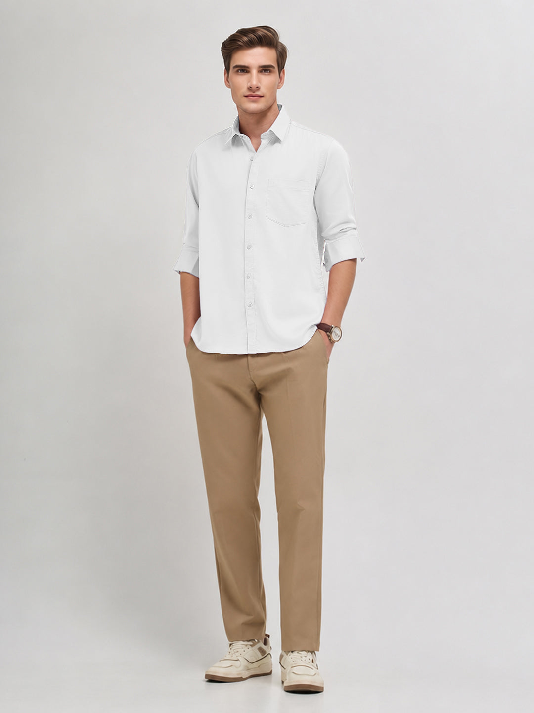 White Plain Casual Shirt