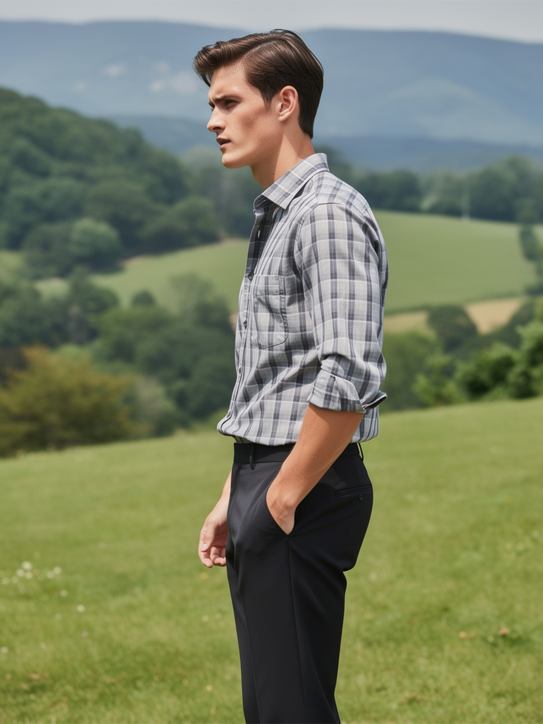 Black Checked Casual Shirt