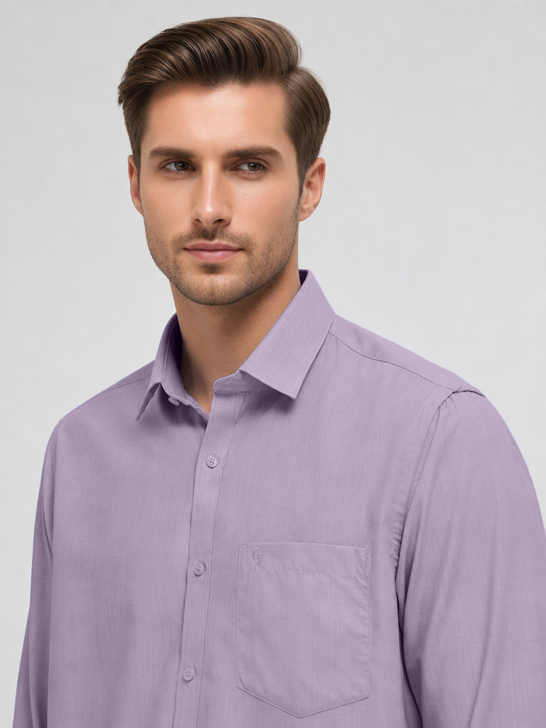Pastel Lavender Plain Formal Shirt