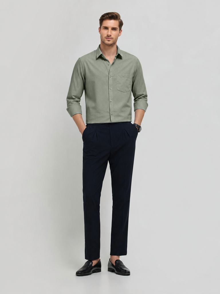 Pistachio Green Plain Formal Shirt