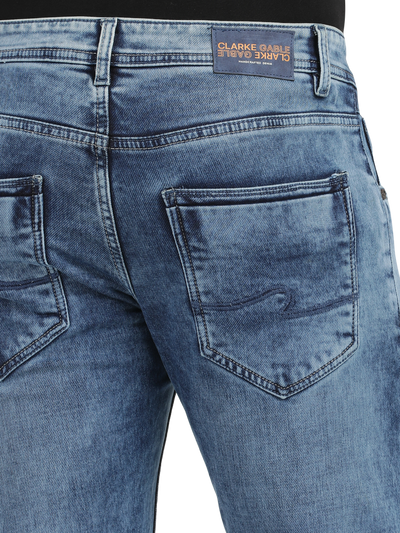 Aqua Blue Faded Skinny Fit Jeans