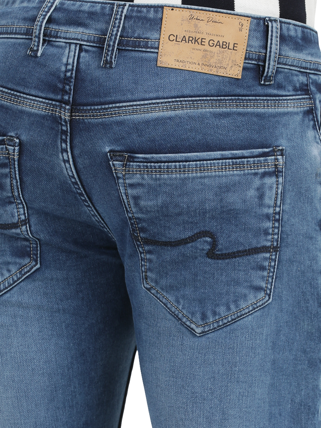 Steel Blue Faded Skinny Fit Jeans