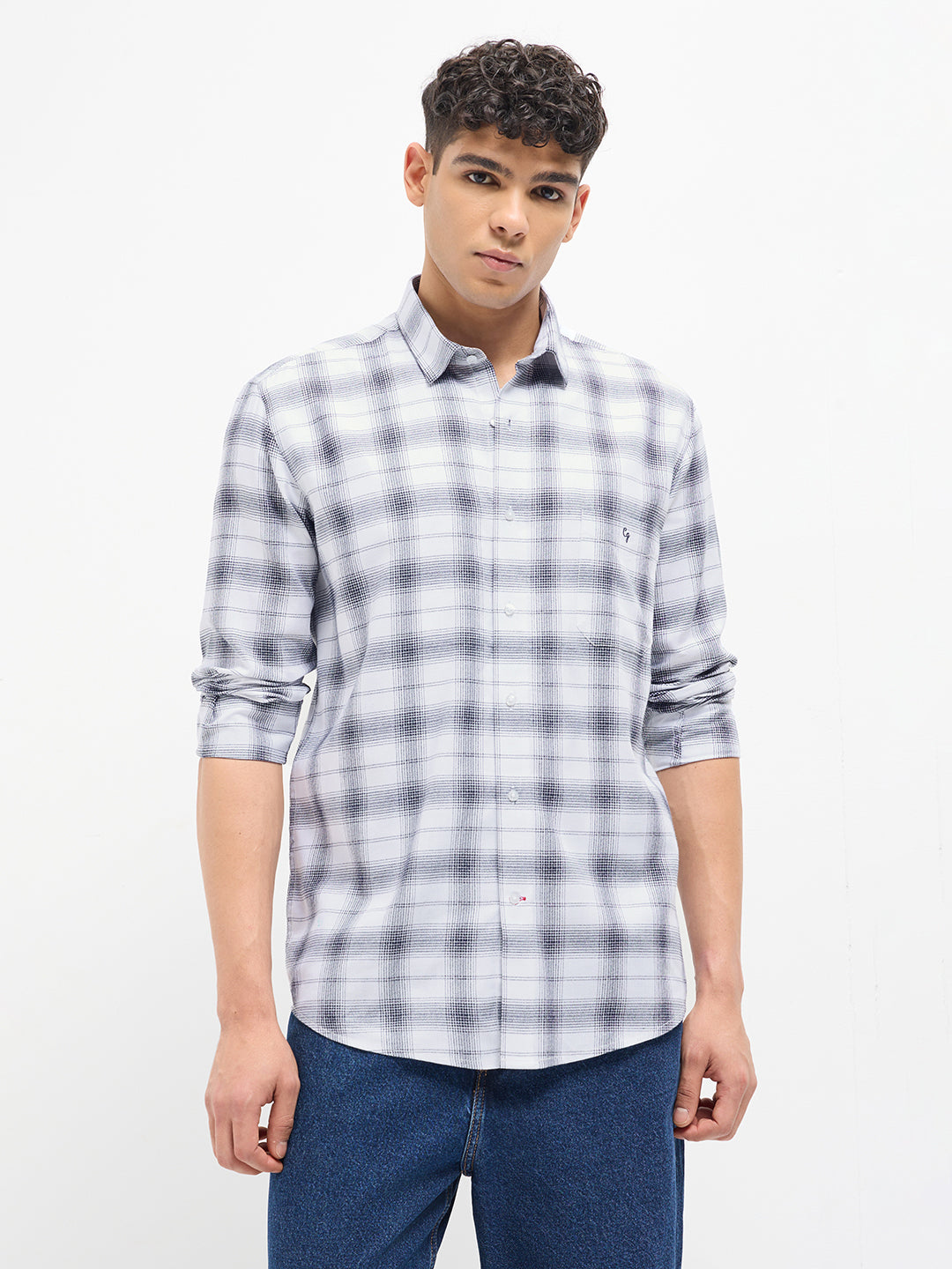 Black Checked Casual Shirt