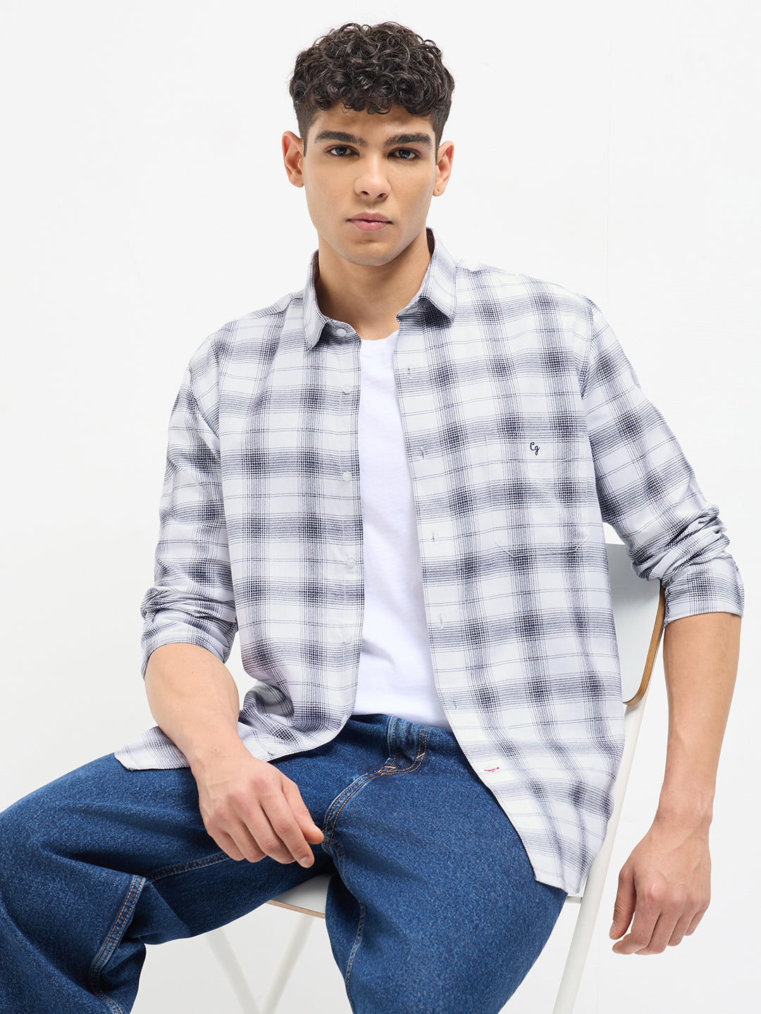 Black Checked Casual Shirt