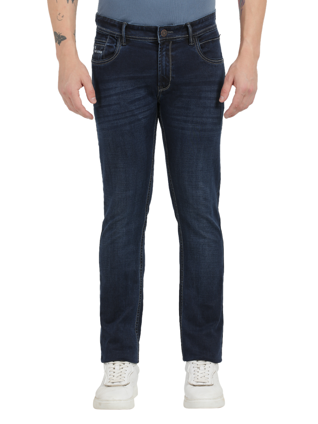 Dark Blue Faded Skinny Fit Jeans