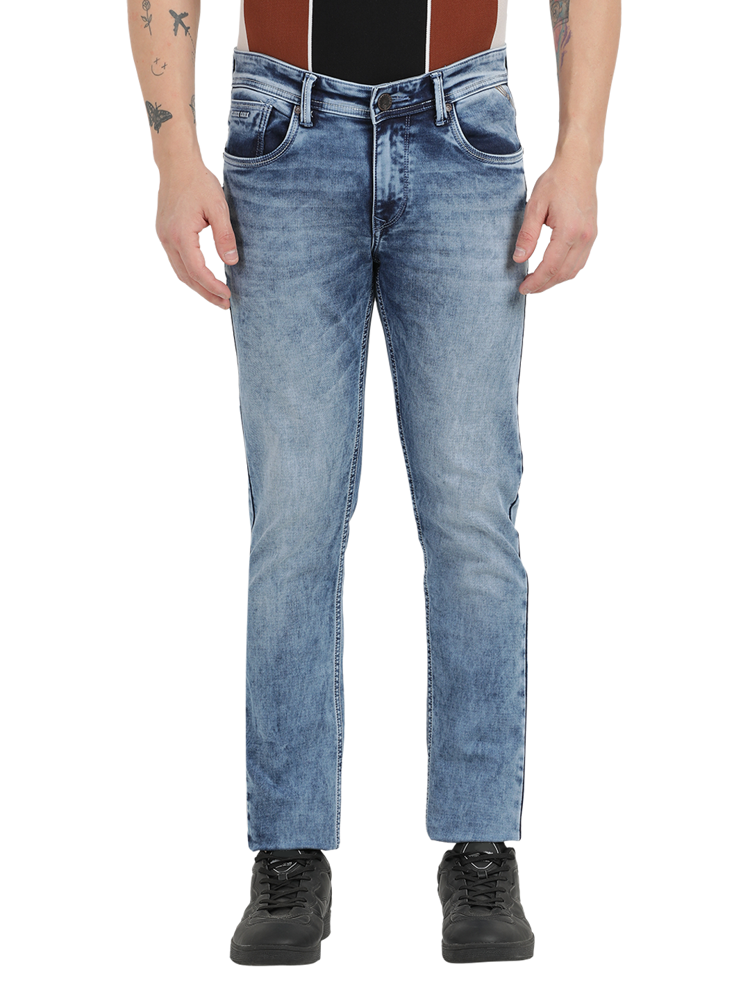 Sea Blue Faded Skinny Fit Jeans