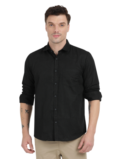 Black Printed Casual Shirt