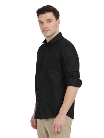 Black Printed Casual Shirt