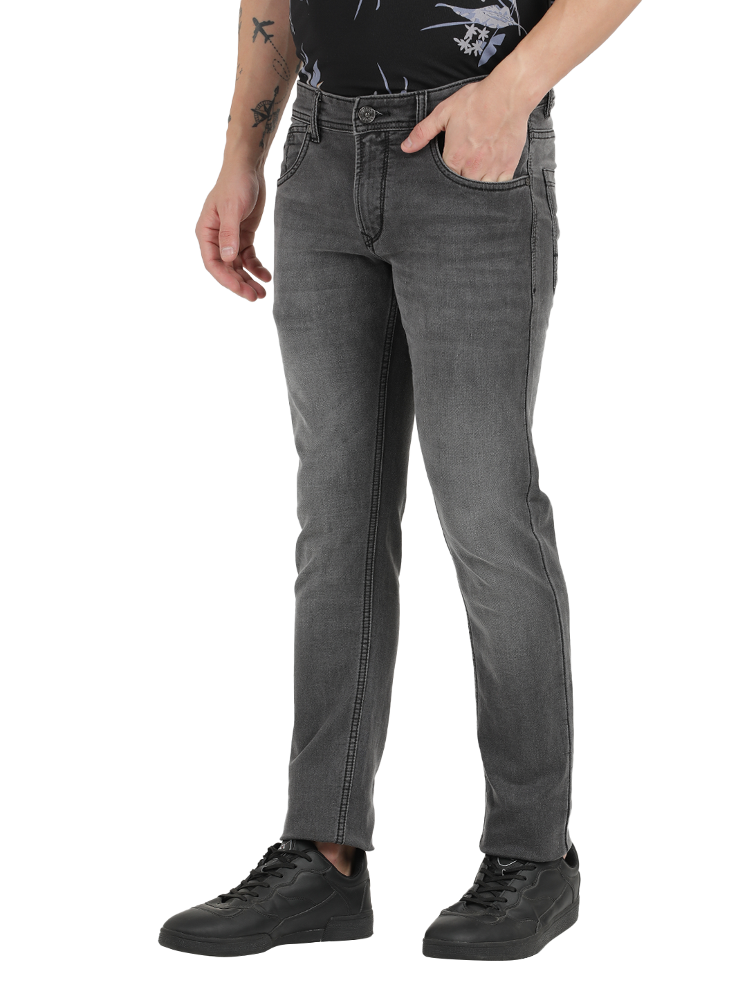 Light Black Faded Skinny Fit Jeans