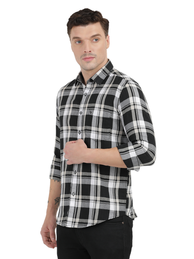 Black and White Checkered Casual Shirt