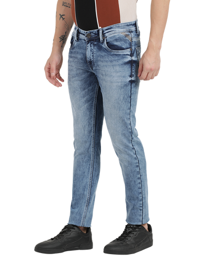 Sea Blue Faded Skinny Fit Jeans