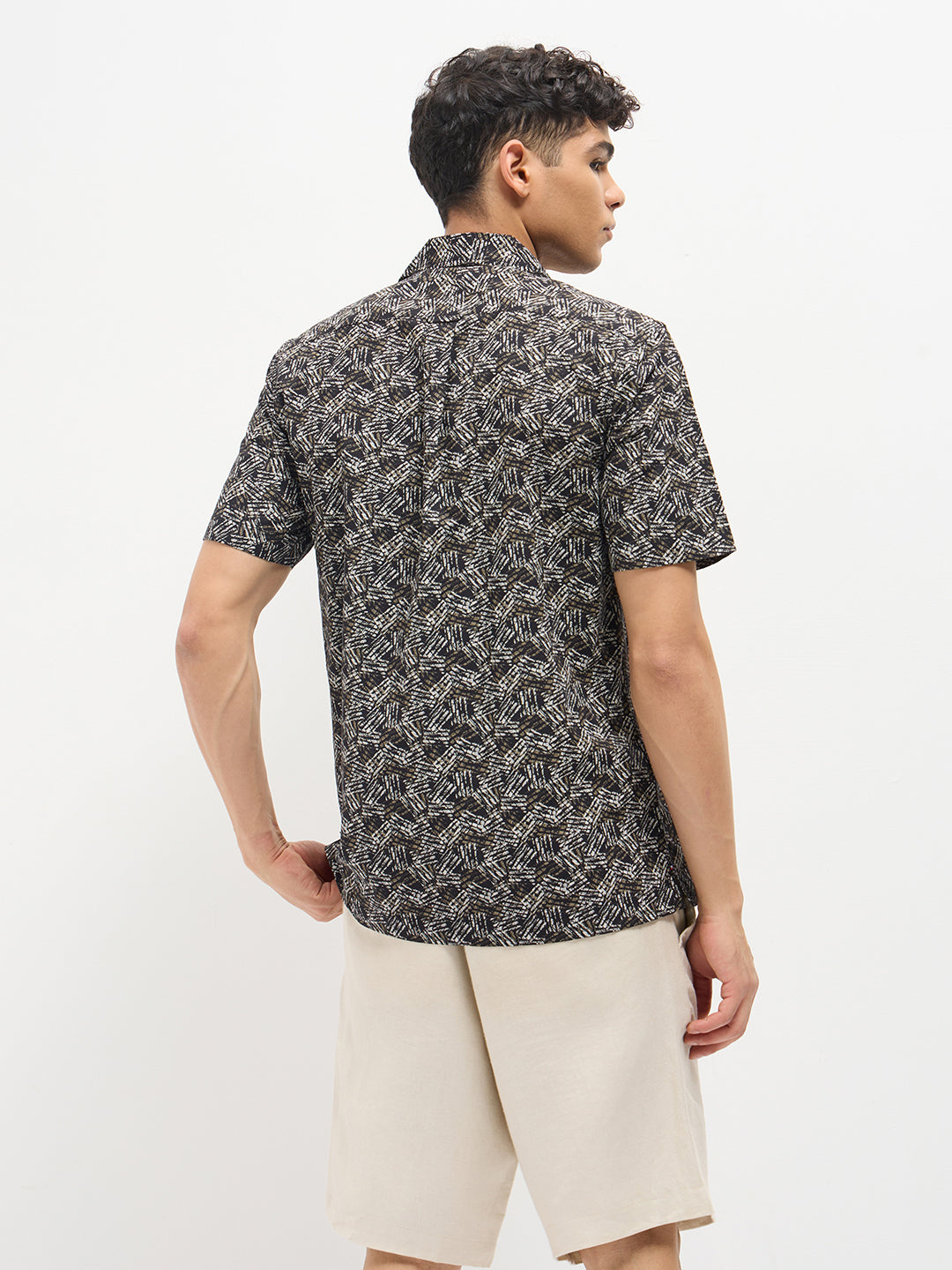 Black Abstract Printed Casual Shirt