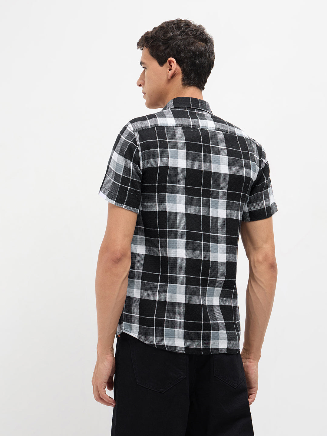 Black Checked Casual Shirt