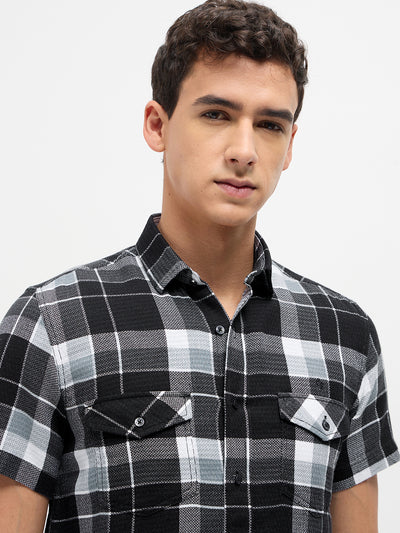Black Checked Casual Shirt