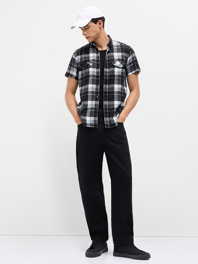 Black Checked Casual Shirt