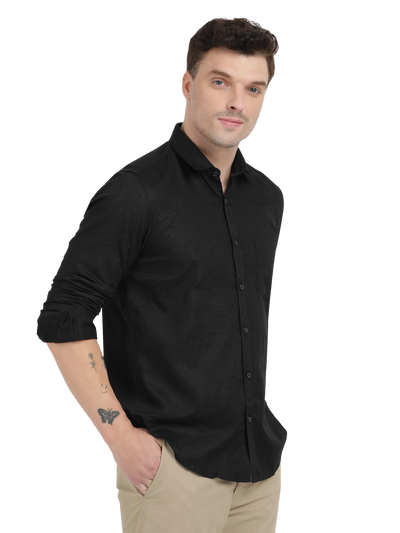 Black Printed Casual Shirt