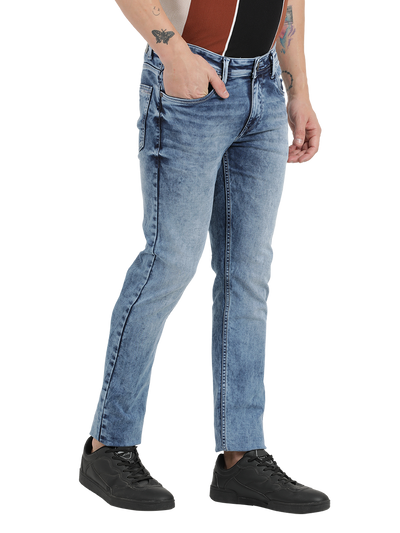 Sea Blue Faded Skinny Fit Jeans