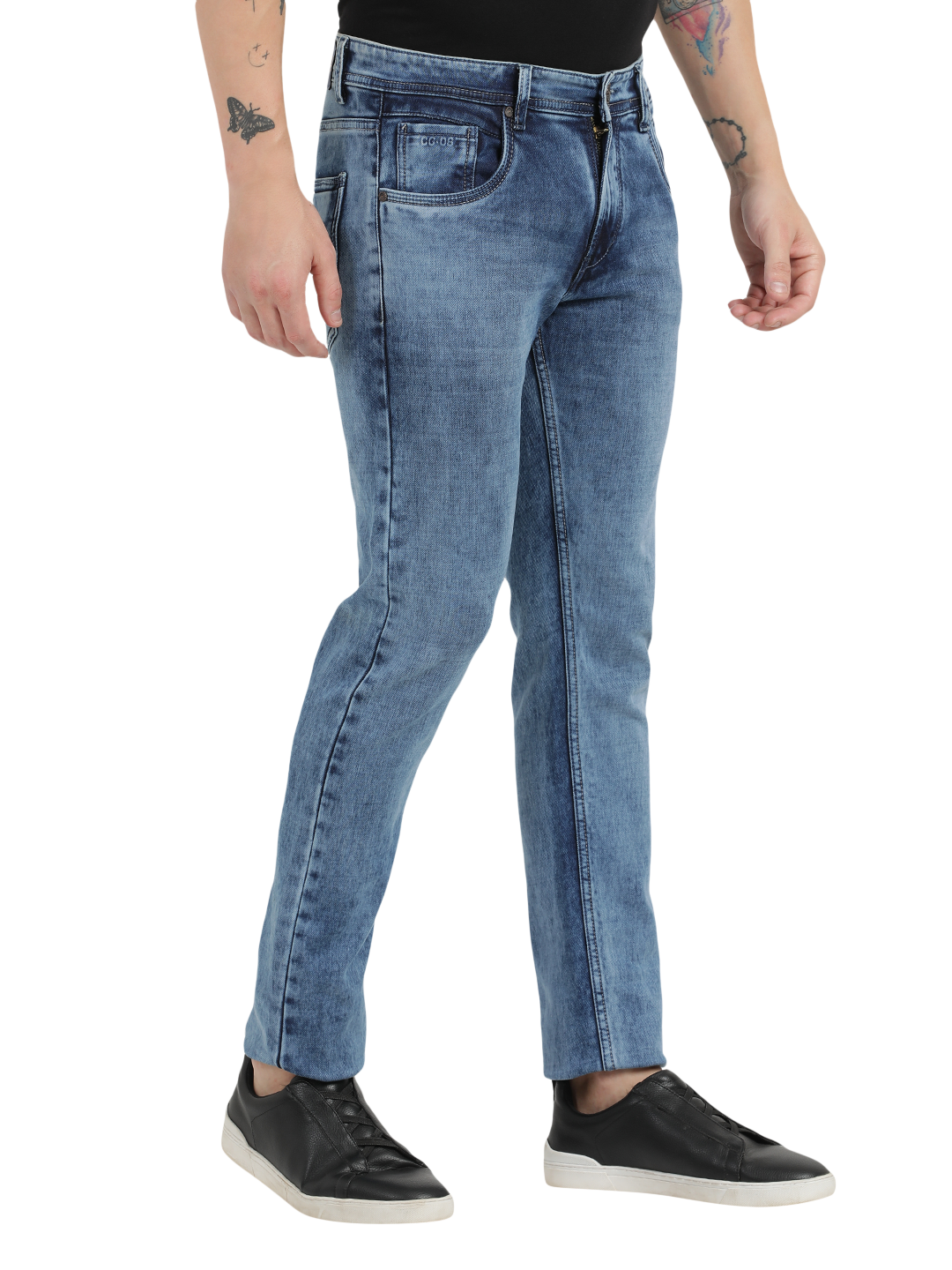 Aqua Blue Faded Skinny Fit Jeans