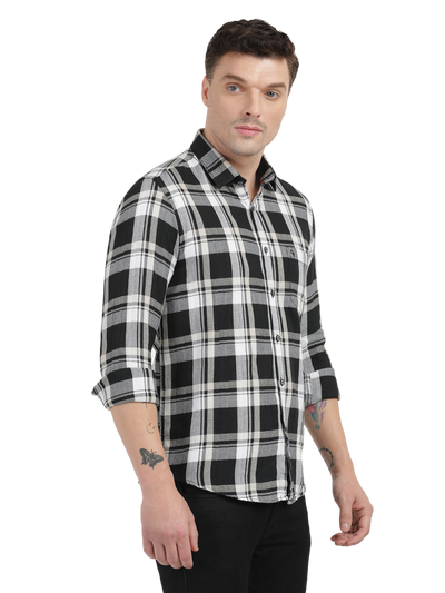 Black and White Checkered Casual Shirt