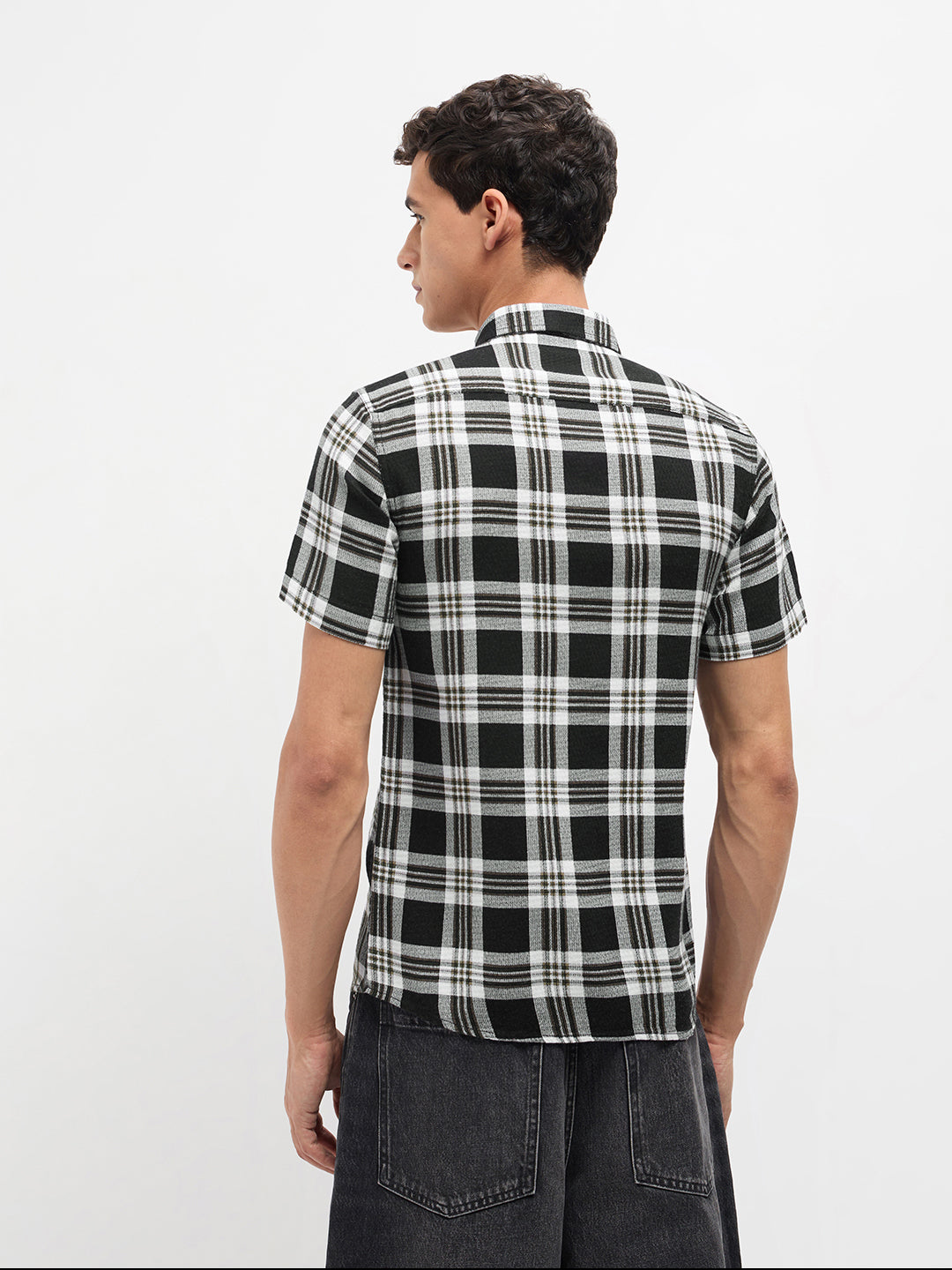 Black Checked Casual Shirt