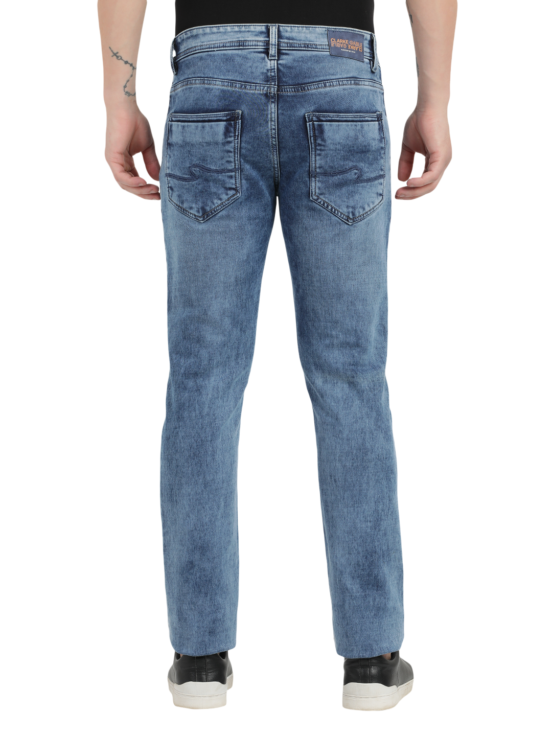 Aqua Blue Faded Skinny Fit Jeans