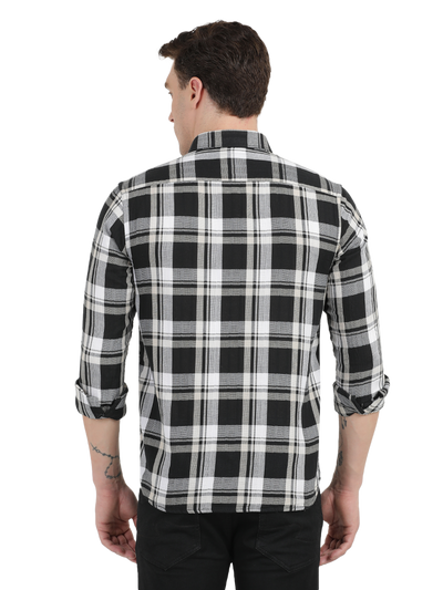 Black and White Checkered Casual Shirt