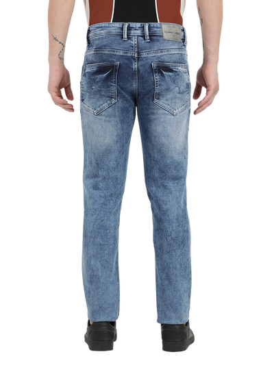 Sea Blue Faded Skinny Fit Jeans