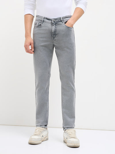 Light Grey Casual Denim Trousers