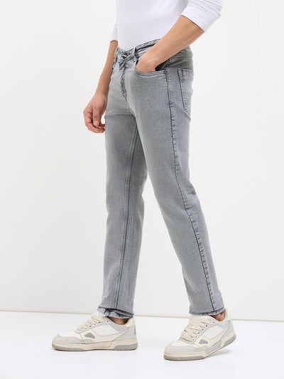 Light Grey Casual Denim Trousers