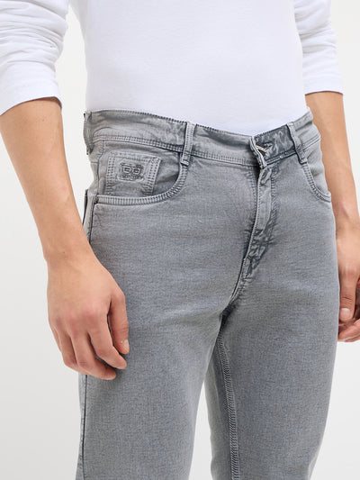 Light Grey Casual Denim Trousers